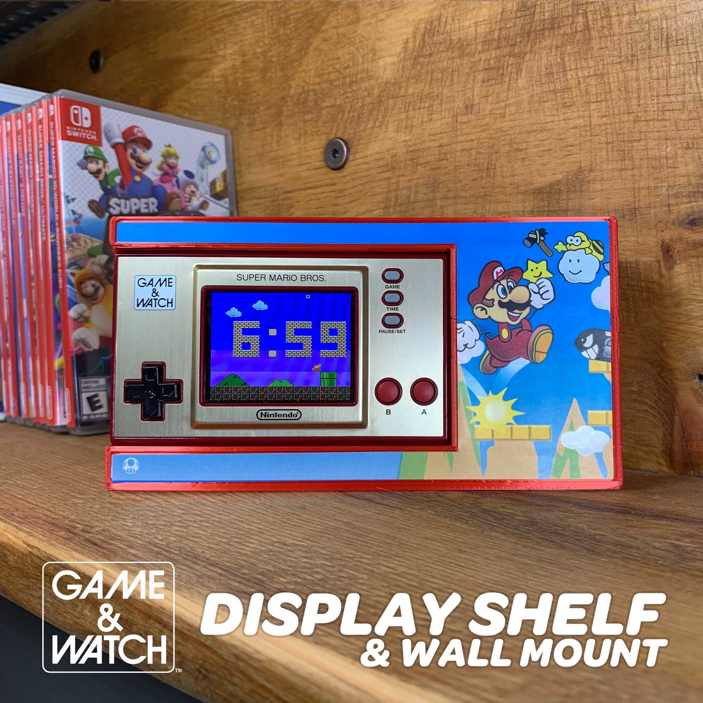 Super Mario Bros. Game & Watch Display Shelf – Wall Mount/Desk Stand