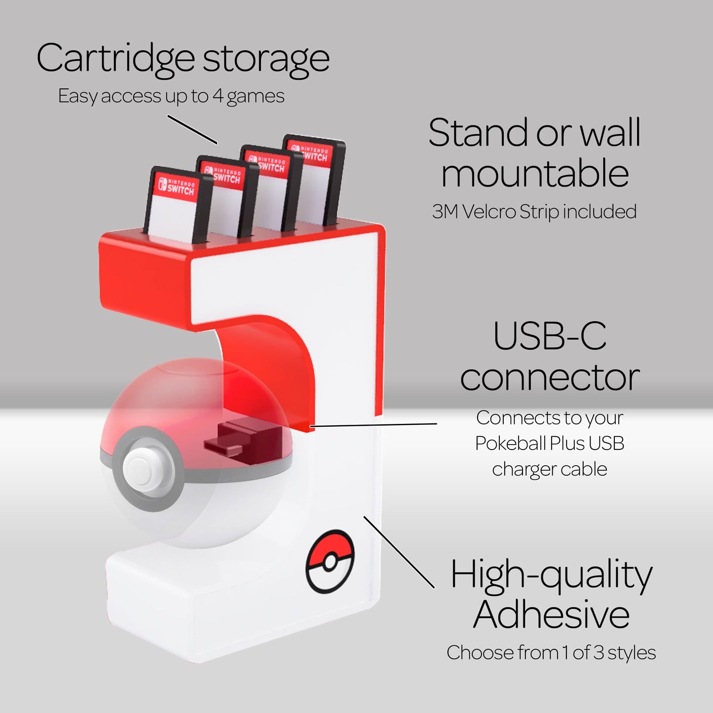 Pokeball Plus Wall Mount Display Stand